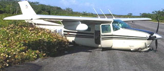 Abandoned Plane in Utila, Honduras used for Drug Trafficking