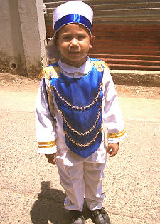 Honduran boy dressed for Honduras National Holiday Celebration