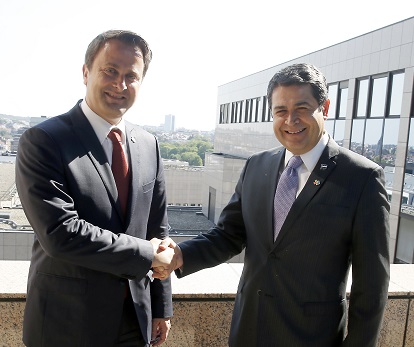 Honduras President Meets Prime Minister of Luxembourg 