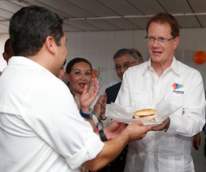 President of Honduras Presents Hamburger