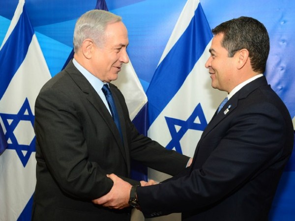 Israeli Prime Minister Benjamin  Netanyahu with Honduras President Juan Orlando Hernández