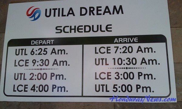Utila Dream Ferry Schedule