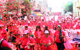 The Walk for Life in Honduras was for Breast Cancer Awareness