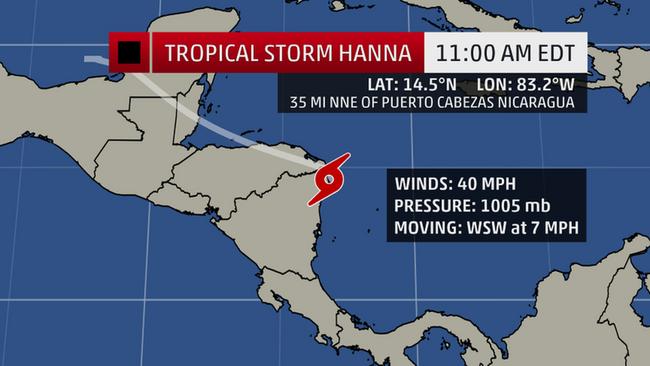 Tropical Storm Hanna Forms: Warning Issued For Honduras and Nicaragua Coast