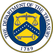 Sign of U.S. department of the treasury.