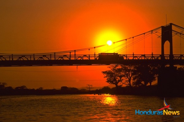 Sunset Over Bridge - Rio Choluteca Honduras